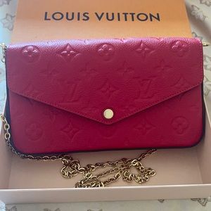 LOUIS VUITTON - FÉLICIE POCHETTE MONOGRAM SCARLET